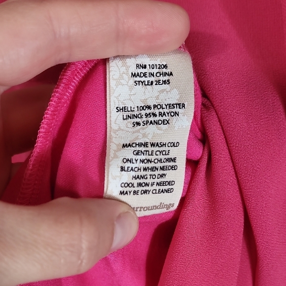NWT Soft Surroundings Jennifer Blouse Tunic Top Size S Pink Chiffon Magenta Flow - Picture 10 of 13